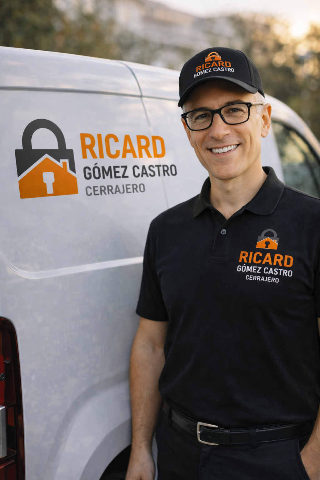 Ricard Gómez Castro junto a su vehículo de servicio